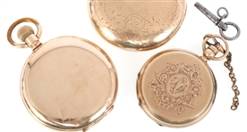 GOLD-FILLED CASE POCKET WATCHES - FOR PARTS OR REPAIRS