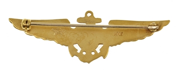 10K YELLOW GOLD US NAVAL AVIATOR WINGS PIN