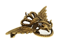 10K YELLOW GOLD AVIATOR WINGED SERPENT PIN