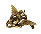 10K YELLOW GOLD AVIATOR WINGED SERPENT PIN