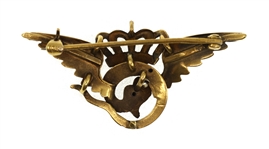 10K YELLOW GOLD AVIATOR WINGED SERPENT PIN