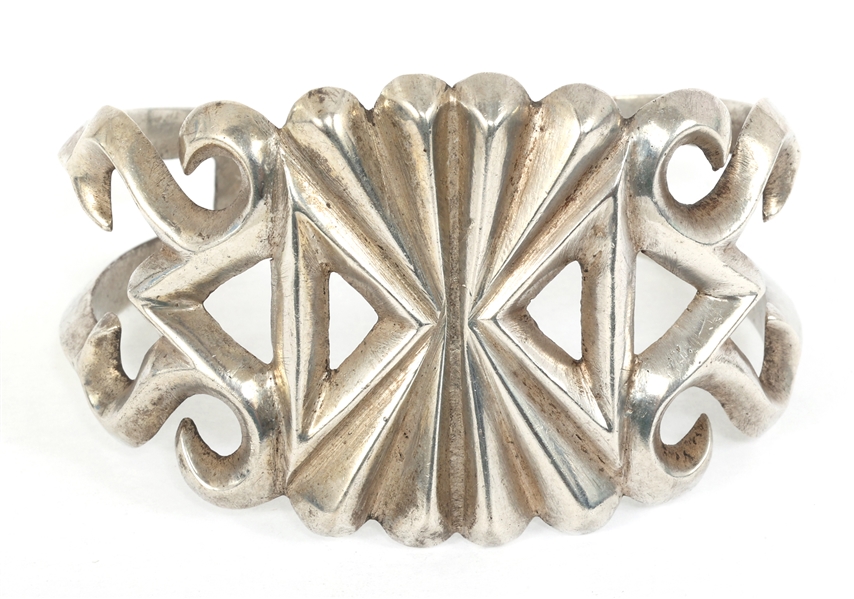 STERLING SILVER SANDCAST CUFF BRACELET