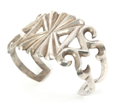 STERLING SILVER SANDCAST CUFF BRACELET