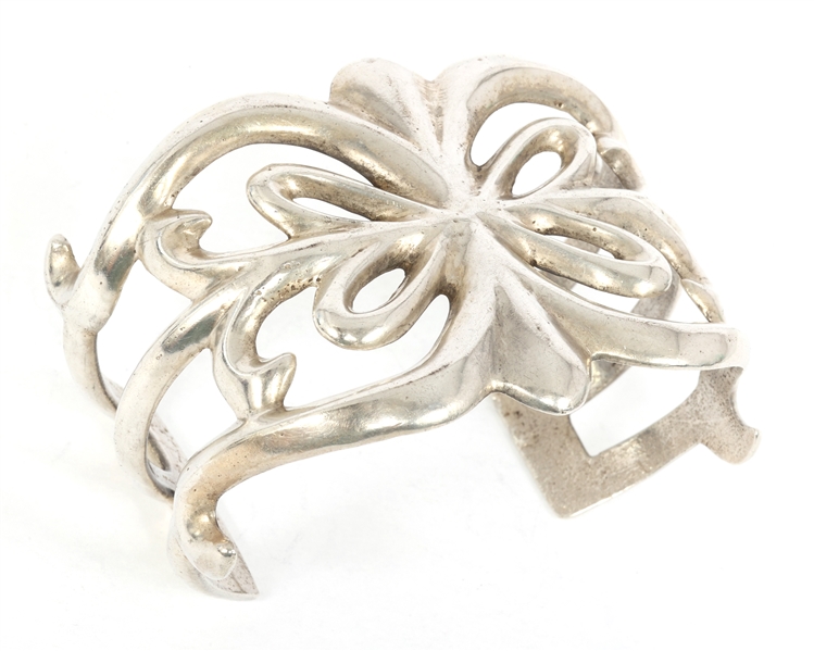STERLING SILVER SANDCAST CUFF BRACELET