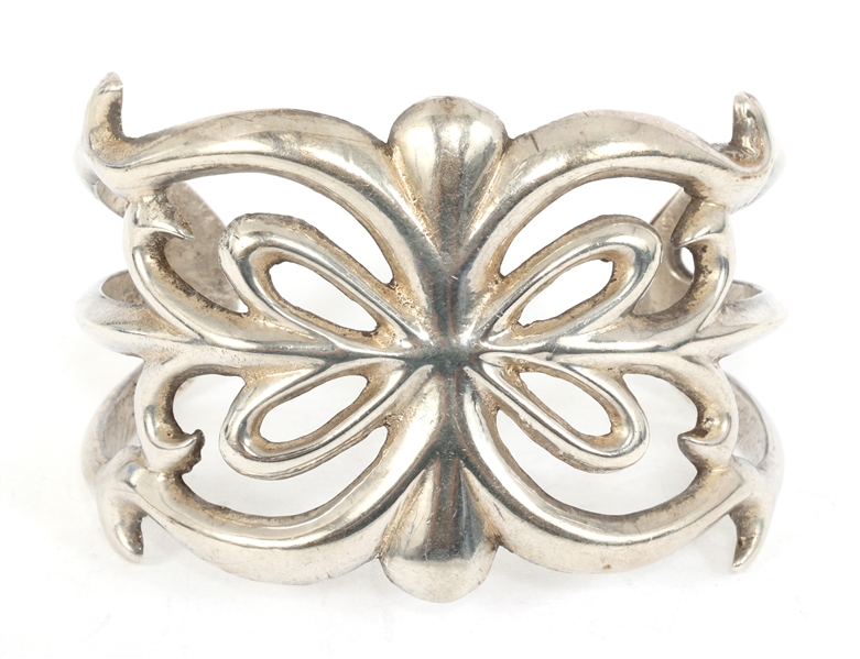 STERLING SILVER SANDCAST CUFF BRACELET