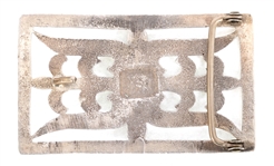STERLING SILVER SANDCAST DECORATIVE BELT BUCKLE