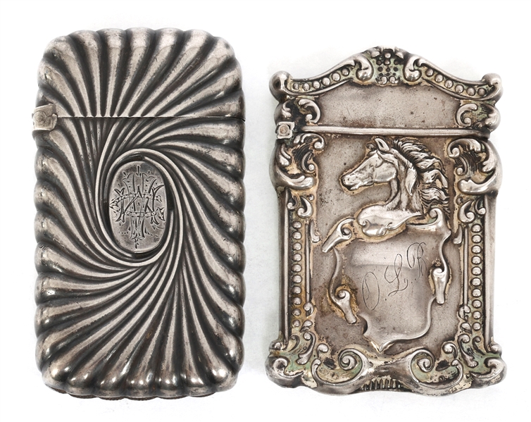 STERLING SILVER DECORATIVE VESTA MATCH CASES 
