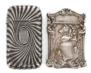 STERLING SILVER DECORATIVE VESTA MATCH CASES 