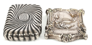 STERLING SILVER DECORATIVE VESTA MATCH CASES 