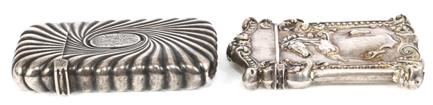 STERLING SILVER DECORATIVE VESTA MATCH CASES 