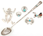 STERLING SILVER SOUTHWESTERN & SANDCAST JEWELRY 