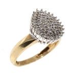 10K YELLOW GOLD 0.47 CTW DIAMOND CLUSTER RING