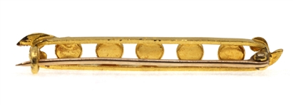14K YELLOW GOLD CABOCHON GARNET BROOCH