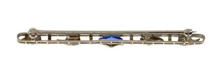 10K WHITE GOLD TANZANITE BROOCH