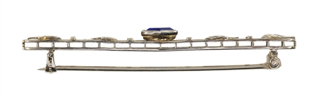 10K WHITE GOLD TANZANITE BROOCH