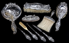 STERLING SILVER SCHMITZ MOORE & CO. VANITY/DRESSER SET