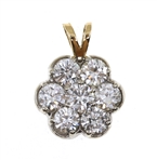 14K YELLOW GOLD 0.77 CTW DIAMOND FLOWER DESIGN PENDANT