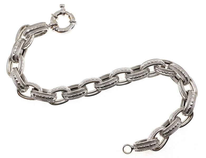 18K WHITE GOLD FANCY-LINK BRACELET