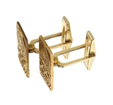 10K YELLOW GOLD TOP MEXICO OLYMPICS CUFFLINKS