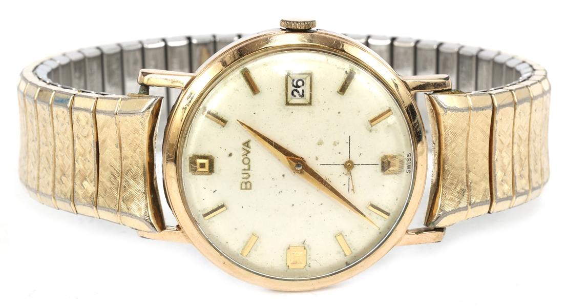 MENS BULOVA GOLD-FILLED CASE MECHANICAL WRISTWATCH