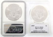 2013 & 2015 US SILVER EAGLE $1 COINS NGC & PCGS MS69