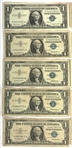 1957 US $1 BLUE SEAL SILVER CERTIFICATES $15 FACE
