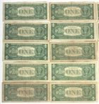 1957 US $1 BLUE SEAL SILVER CERTIFICATES $20 FACE