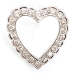 14K WHITE GOLD 1.32 CTW DIAMOND HEART PENDANT 