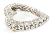 14K WHITE GOLD 1.32 CTW DIAMOND HEART PENDANT 
