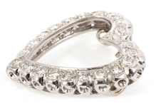 14K WHITE GOLD 1.32 CTW DIAMOND HEART PENDANT 