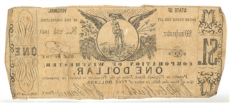 1860s OBSOLETE CURRENCY CORP OF VA $1 & CSA VA $100