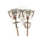 14K WHITE GOLD 3.34 CTW ROUND DIAMOND SOLITAIRE EARRINGS