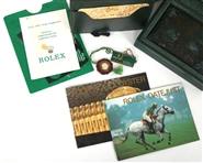 20TH C. ROLEX DATEJUST GREEN BOX, PAPERS, & OUTERBOX