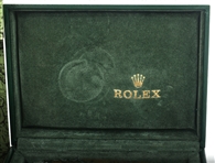 20TH C. ROLEX DATEJUST GREEN BOX, PAPERS, & OUTERBOX