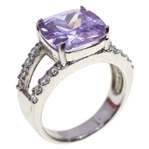 STERLING TOURMALINE & CUBIC ZIRCONIA FASHION RING