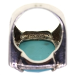 STERLING SILVER TURQUOISE & MARCASITE FASHION RING