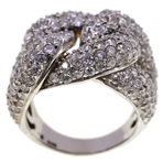 STERLING SILVER CUBIC ZIRCONA CLUSTER KNOT FASHION RING