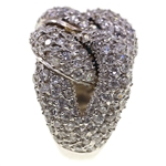 STERLING SILVER CUBIC ZIRCONA CLUSTER KNOT FASHION RING