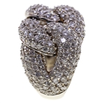 STERLING SILVER CUBIC ZIRCONA CLUSTER KNOT FASHION RING