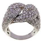 STERLING SILVER CUBIC ZIRCONA CLUSTER KNOT FASHION RING