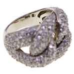 STERLING SILVER CUBIC ZIRCONA CLUSTER KNOT FASHION RING