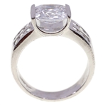 STERLING SILVER CUBIC ZIRCONIA ENGAGEMENT RING