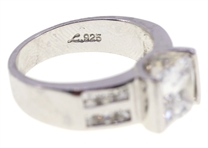 STERLING SILVER CUBIC ZIRCONIA ENGAGEMENT RING