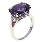 STERLING SILVER TOURMALINE & CUBIC ZIRCONIA RING
