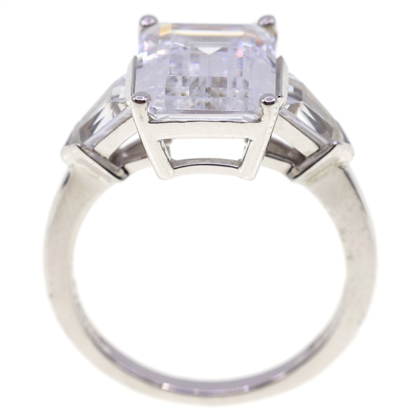 STERLING SILVER CUBIC ZIRCONIA ENGAGEMENT RING