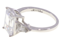 STERLING SILVER CUBIC ZIRCONIA ENGAGEMENT RING