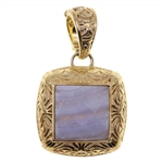 STERLING SILVER VERMEIL BLUE BANDED AGATE PENDANT