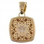 STERLING SILVER VERMEIL BLUE BANDED AGATE PENDANT