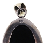STERLING SILVER CABOCHON MOTHER-OF-PEARL PENDANT