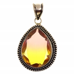 STERLING SILVER VERMEIL SUNSET GRADIENT GLASS PENDANT